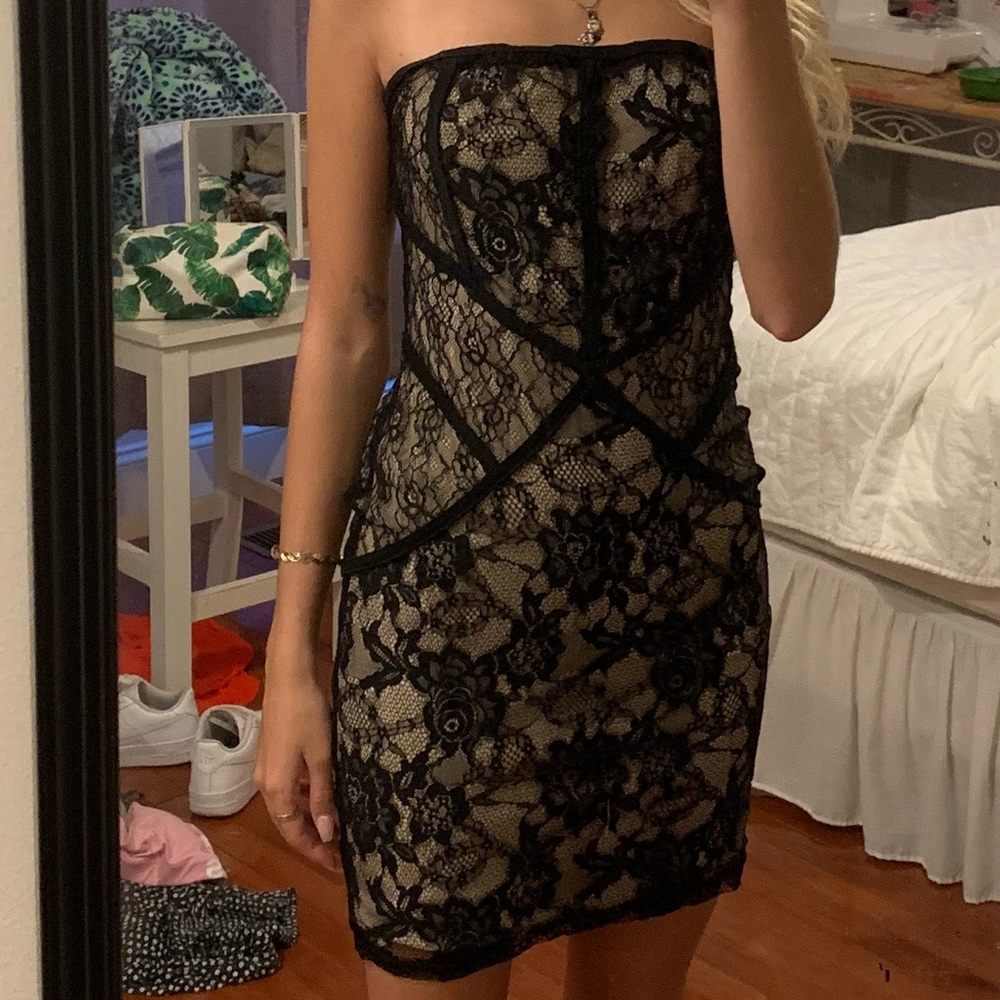 strapless bodycon dress